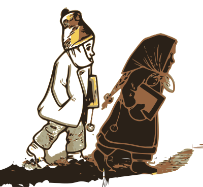 Kids Going to School 1 clipart