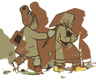 Kids Going to School 2 clipart