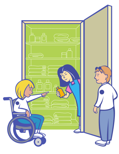Kids in cupboard clipart