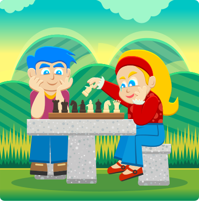 Kids Playing Chess clipart