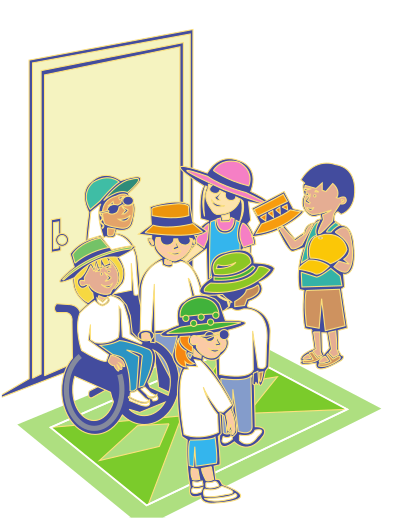 Kids with hats clipart