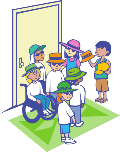 Kids with hats v2 clipart
