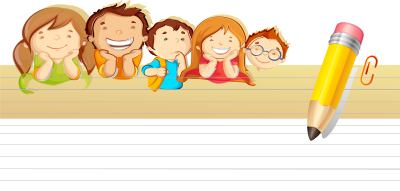 Kids with Notepaper clipart