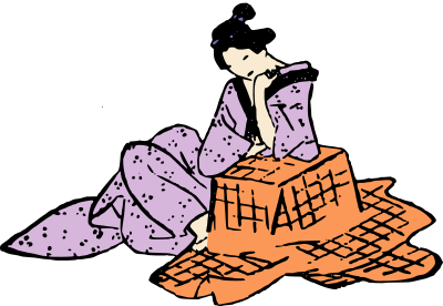 Kimono Lady in a Kotatsu clipart
