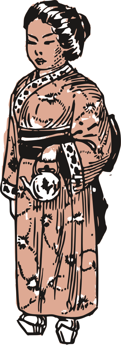 Kimono Tea Lady 1 clipart