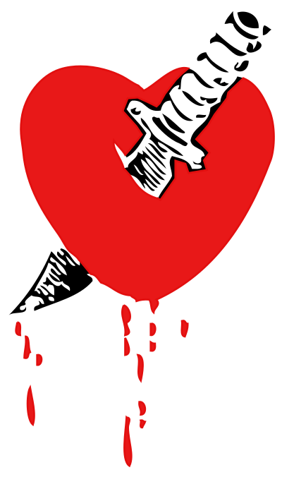 Kinfe Through The Heart - Colour clipart