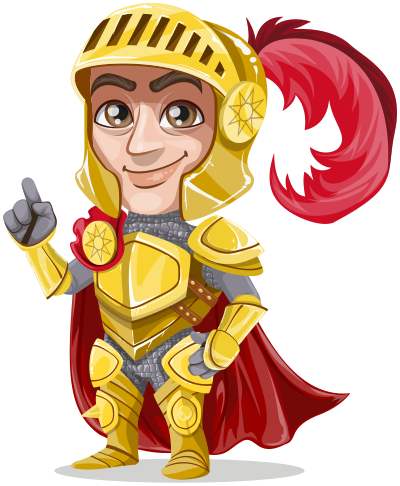 King or prince warrior in golden armor, without weapons clipart