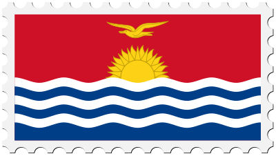 Kiribati flag stamp clipart