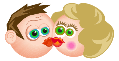 Kissing Cartoon Couple clipart
