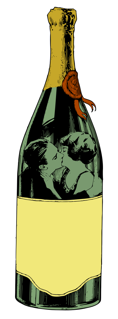 Kissing in a Bottle - Colour Remix clipart