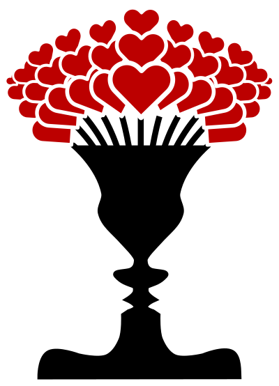Kissing vase clipart