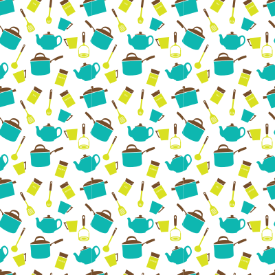 Kitchen-Utensils-Crockery-seamless-pattern clipart
