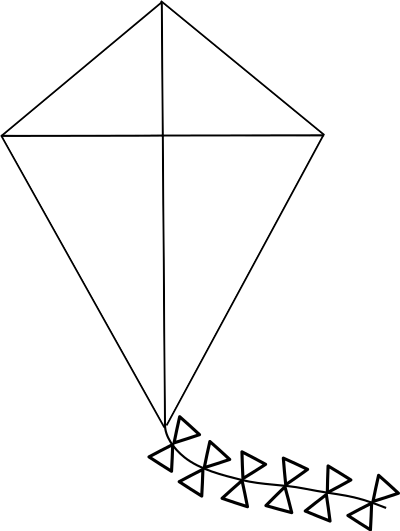 Kite Line Art clipart