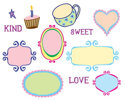 Kitschy Doodle Frame Borders clipart