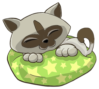 Kitten Sleeping On Starry Pillow clipart