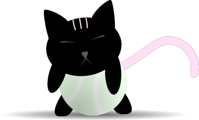 Kitty on Tennis Ball clipart