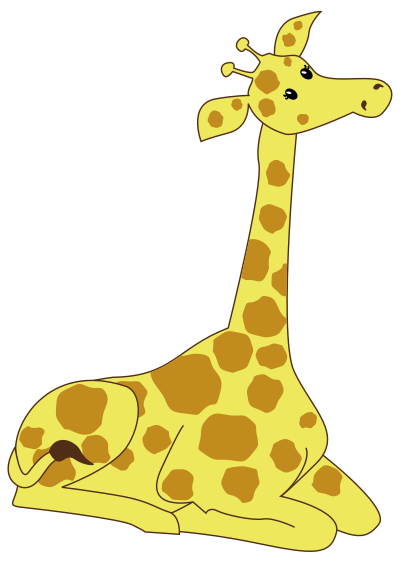 Kneeling Cartoon Giraffe clipart