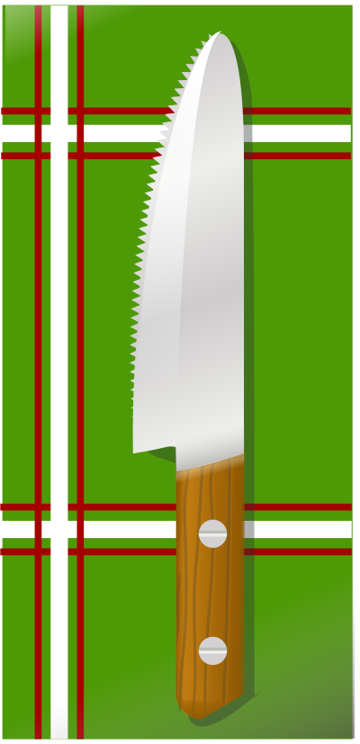Knife over table clipart