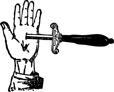 Knife trick clipart