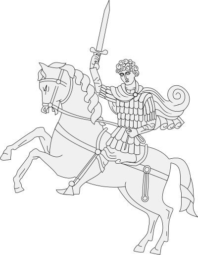 Knight on horseback 6 clipart