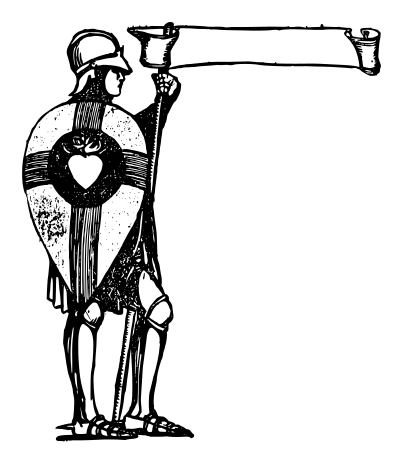 Knight with Banner clipart