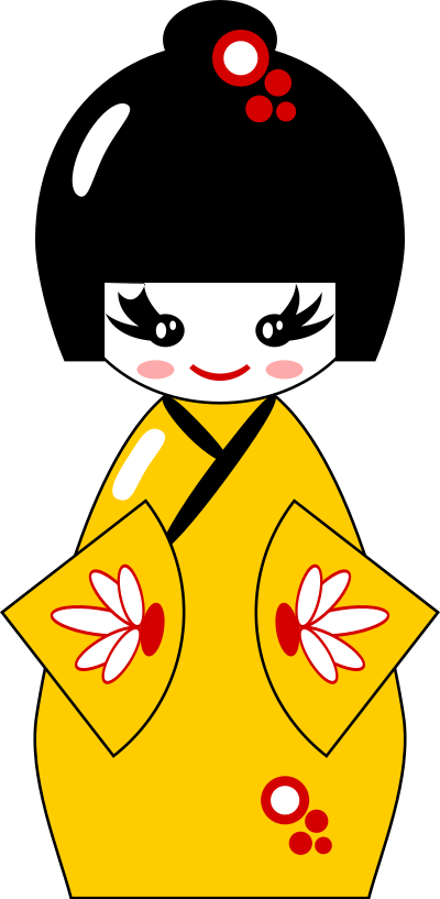 Kokeshi doll clipart