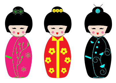 Kokeshi Dolls clipart