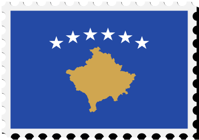 Kosovo flag stamp clipart