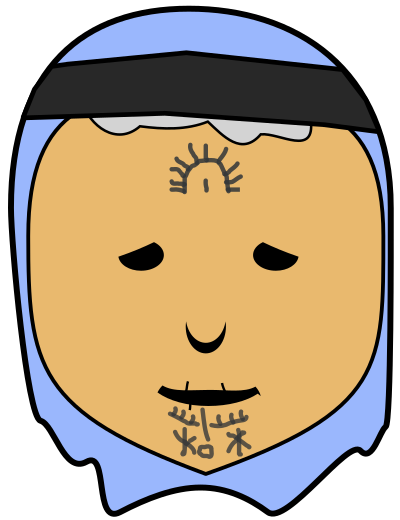 Kurdish Woman's Face Tattoo clipart