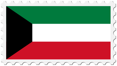 Kuwait flag stamp clipart