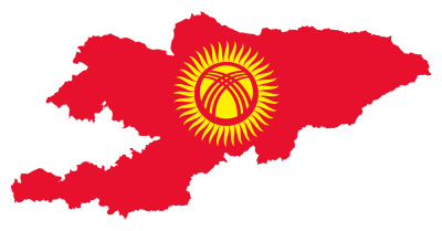 Kyrgyzstan Map Flag clipart