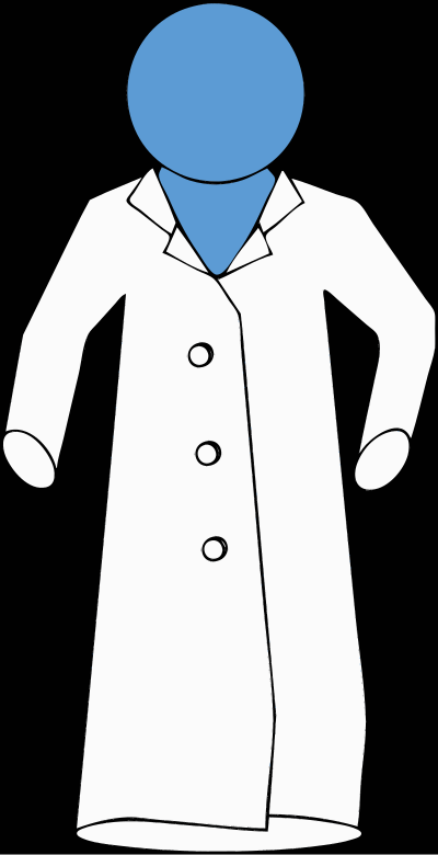 Lab coat on blue figure clipart