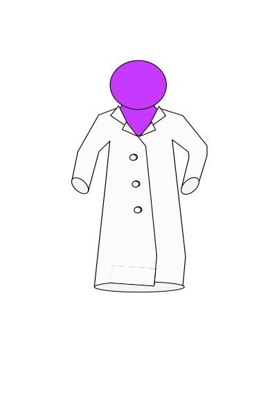 Lab coat on purple figure clipart