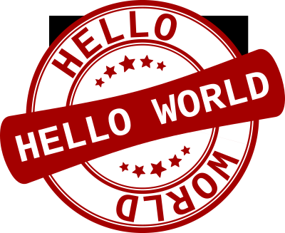 Label Hello World clipart
