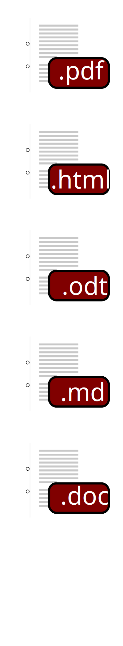 Labeled filetype icons clipart