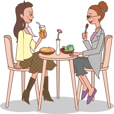 Ladies at lunch clipart