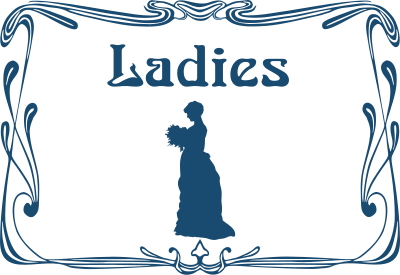 Ladies' toilet door sign clipart