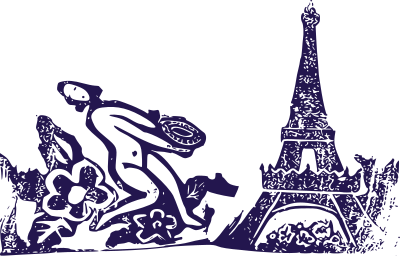 Lady and Eiffel Tower clipart
