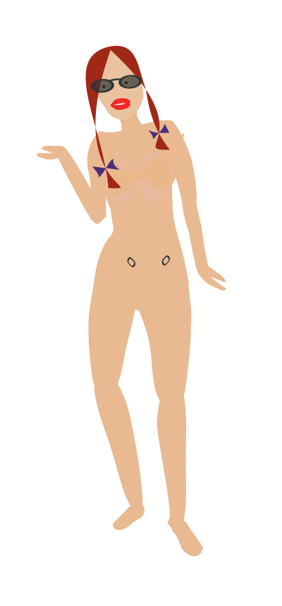 Lady at the Beach clipart