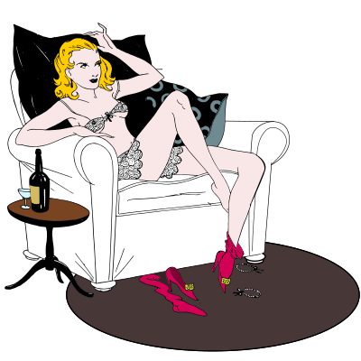 Lady Drinking Alone - Colour Remix clipart