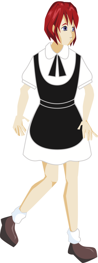 Lady in a Maid Costume clipart