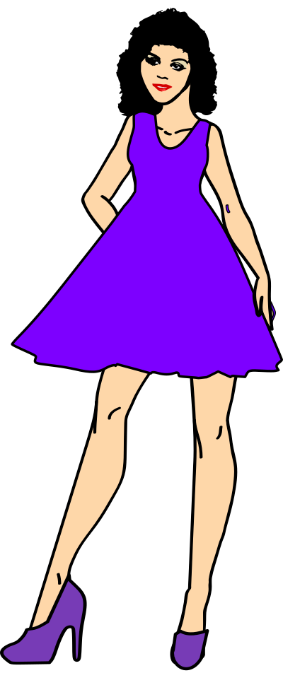 Lady in a Purple Skirt clipart