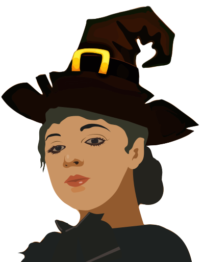 Lady in a Witch Hat clipart