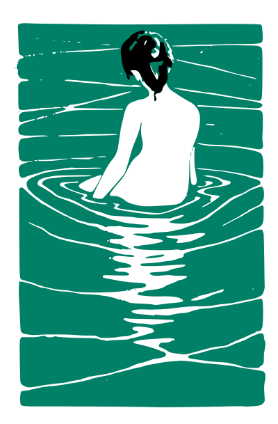 Lady in an Onsen with Background Removed clipart