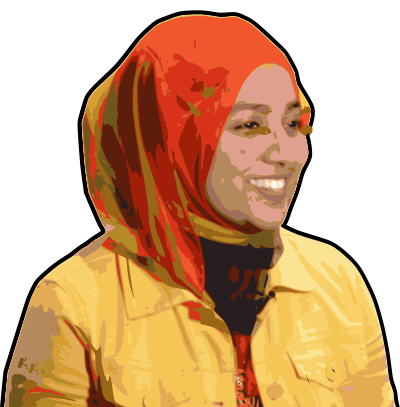 Lady in an Orange Hijab clipart