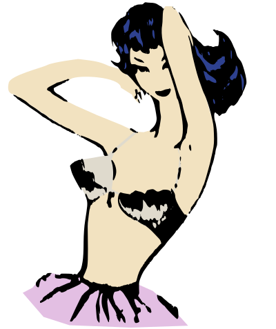 Lady in Bra - Colour clipart