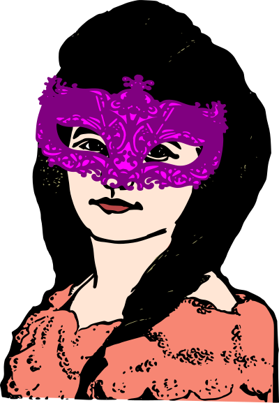 Lady in Mardi Gras Mask clipart