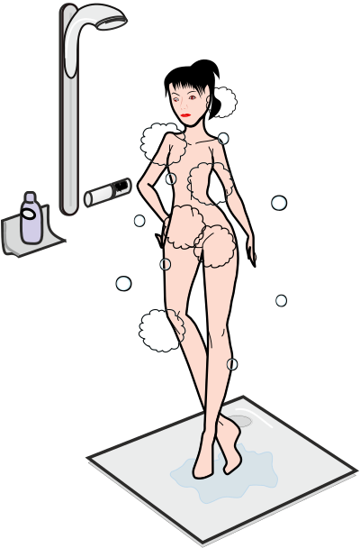 Lady in Shower clipart