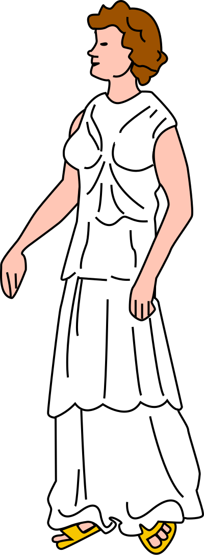 Lady in white clipart