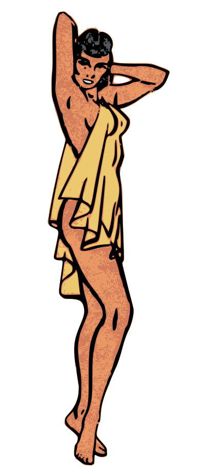 Lady in Yellow Towel clipart